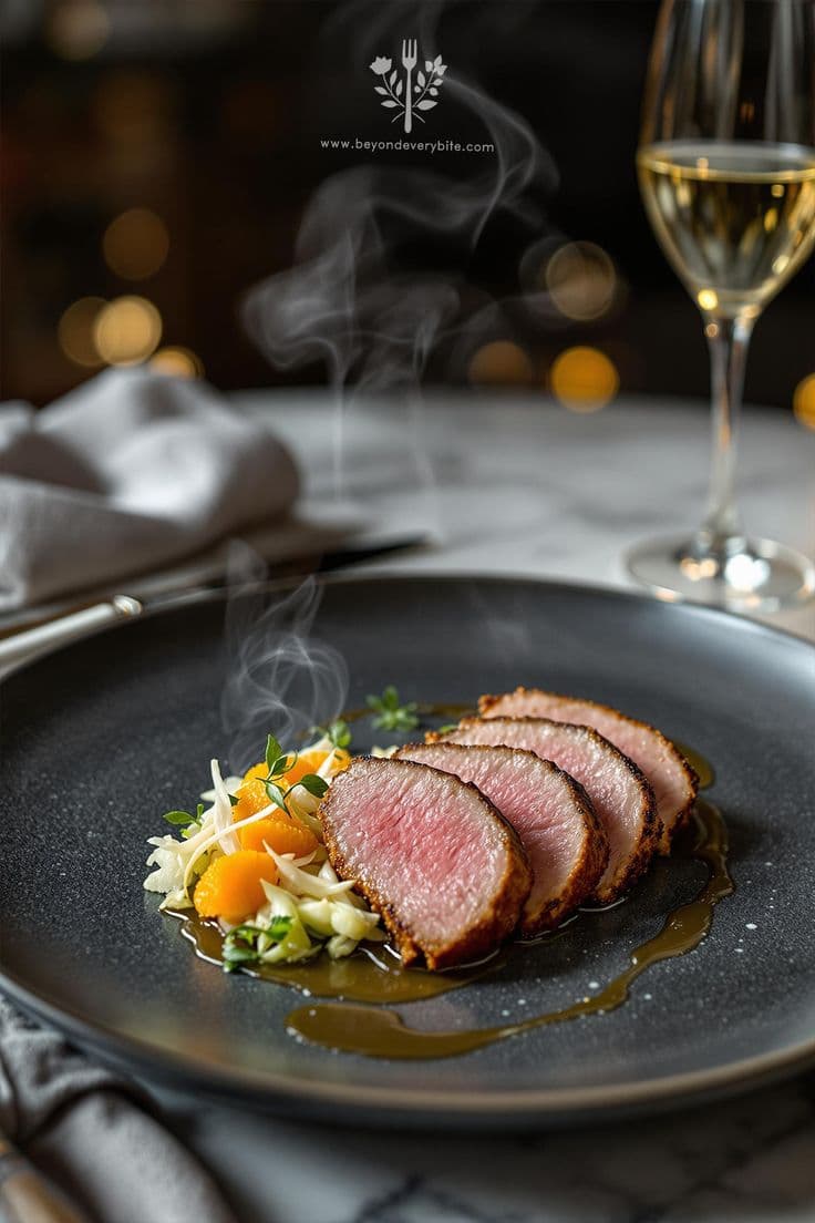 Duck breast with salad