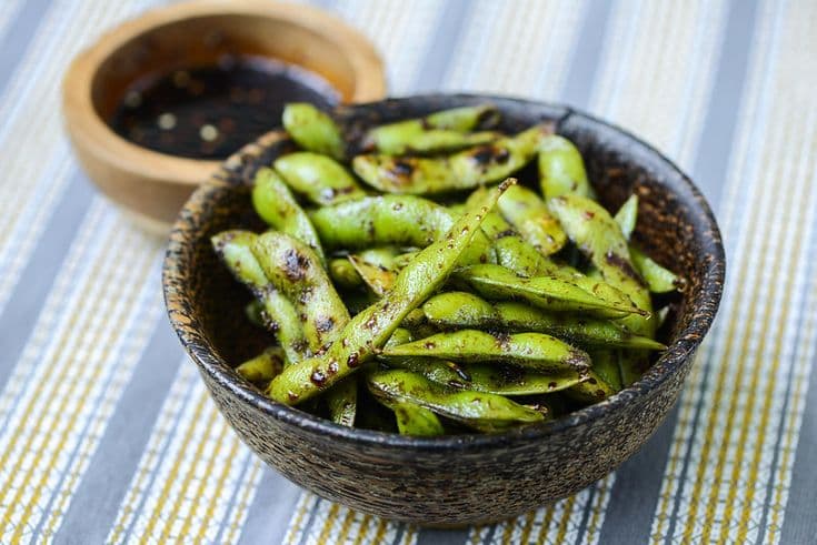 Grilled edamame